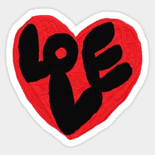 love, heart, oil painting Sticker